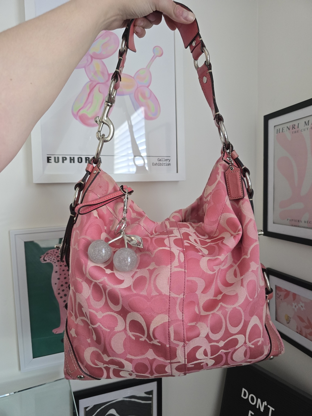 Y2k Pink Coach Carly Optics W/Cherry Charm